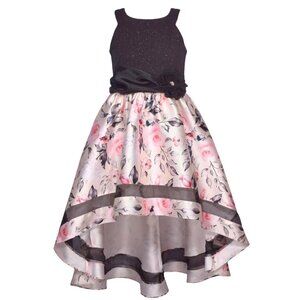 Bonnie Jean Girls 7-16 Sparkle Knit Floral Mikado Dress